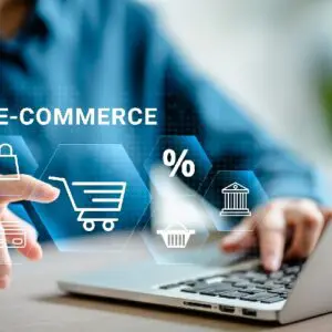 Person using laptop for e-commerce shopping.